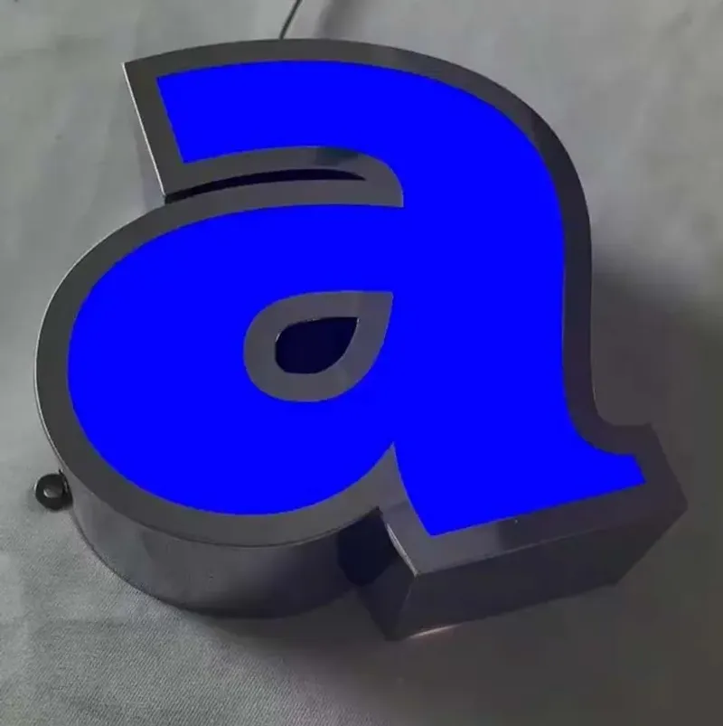 Blue channel letters with blue LED face